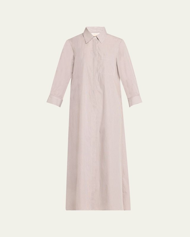 Jennys Striped Maxi Shirtdress